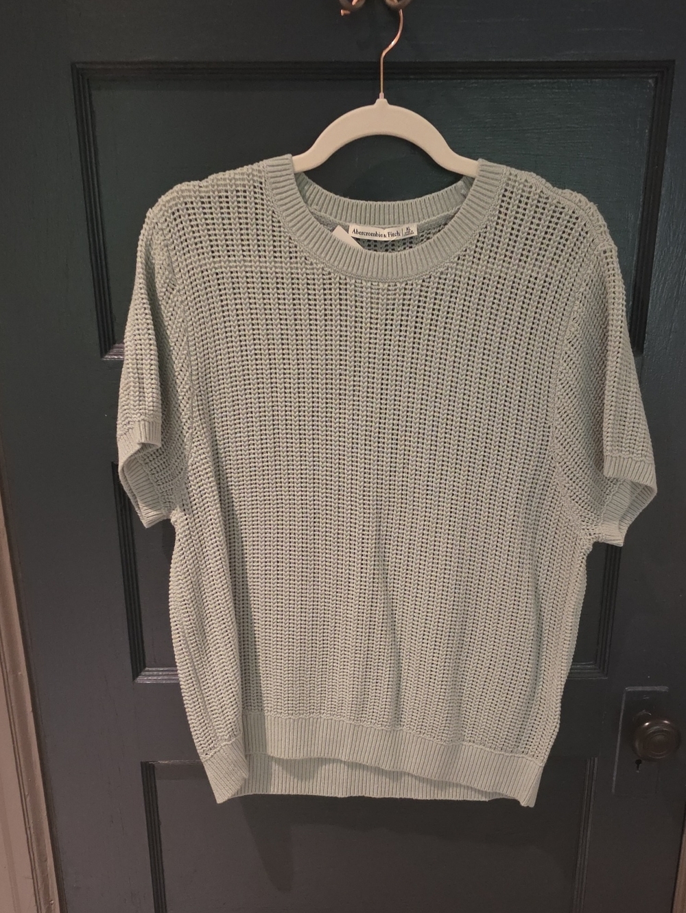 Abercrombie & Fitch Short-Sleeve Knit Sweater — Sage